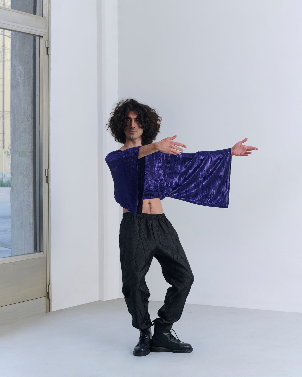 Crop Top Plissettato