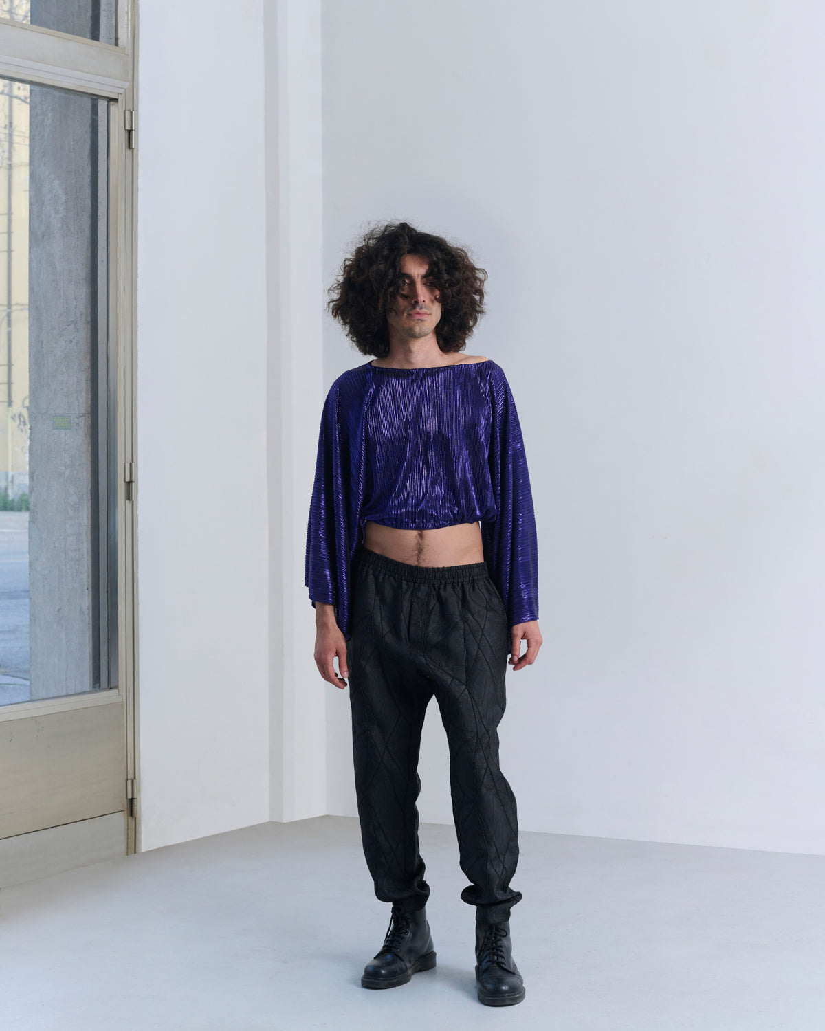 Crop Top Plissettato