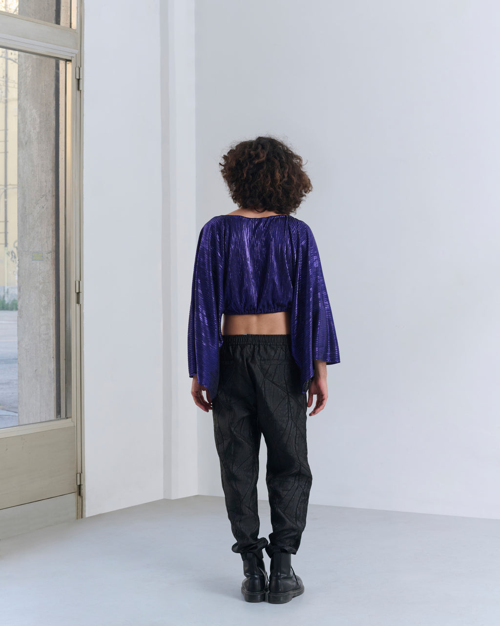 Crop Top Plissettato
